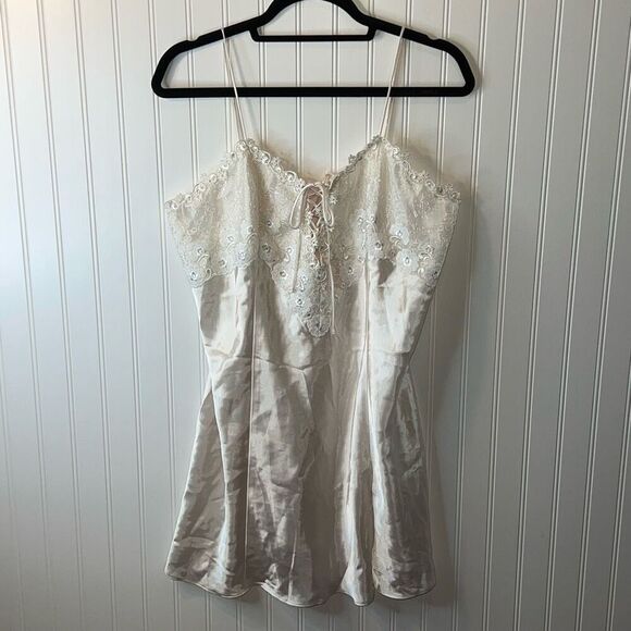 Dentelle Lace Slip Nightie Women’s Size XL Soft Pink Corset Front And Back - Picture 1 of 7